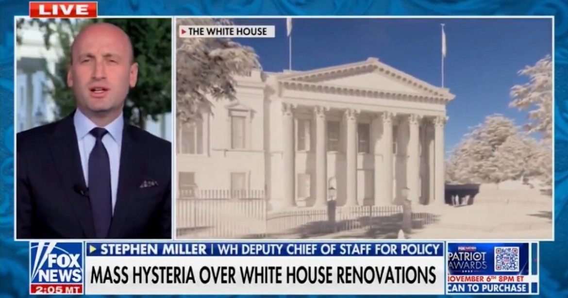 MUST WATCH: Stephen Miller NUKES Democrats For Hyperventilating Over Trump’s East Wing Renovation