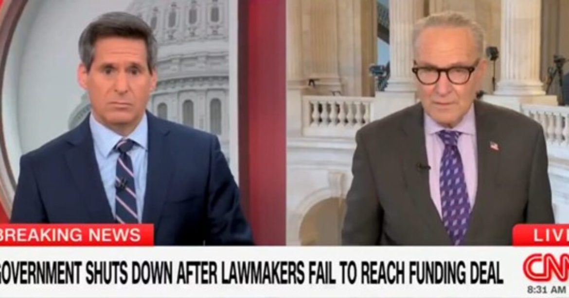 WATCH: Chuck Schumer Left HUMILIATED on CNN When Reporter Confronts Him With a Good Question About the Government Shutdown