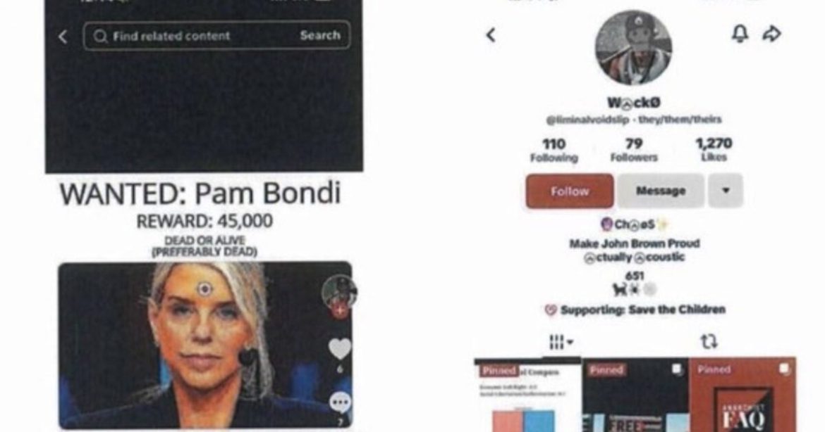 Minnesota Man ARRESTED After Posting Murder-for-Hire TikTok Video Offering $45,000 Bounty for Pam Bondi’s Assassination