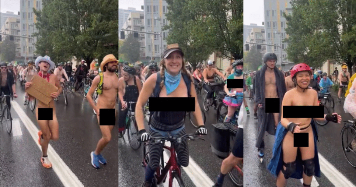 WATCH: Naked Bike Riders Join ICE Protests in Portland – Protest Turns into Clash with ICE Leading to Several Arrests